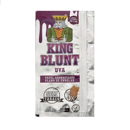 KING BLUNT UVA ( PAPEL AROMATIZADO) PACK COM 25 COM 5 FOLHAS CADA